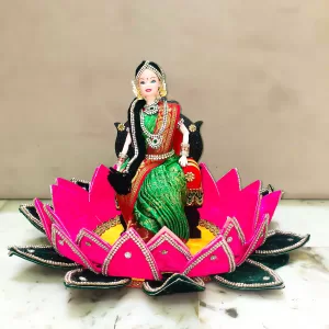 Beautiful Manjal neer function Doll in Lotus - Puberty Function Seer varisai plate decoration